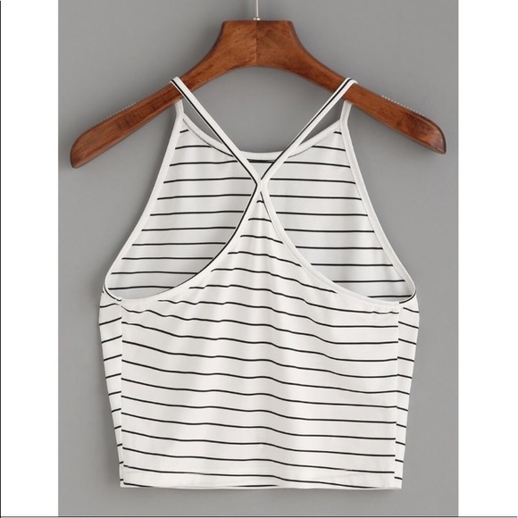 Striped Racerback Crop Top - Picture 2 of 2